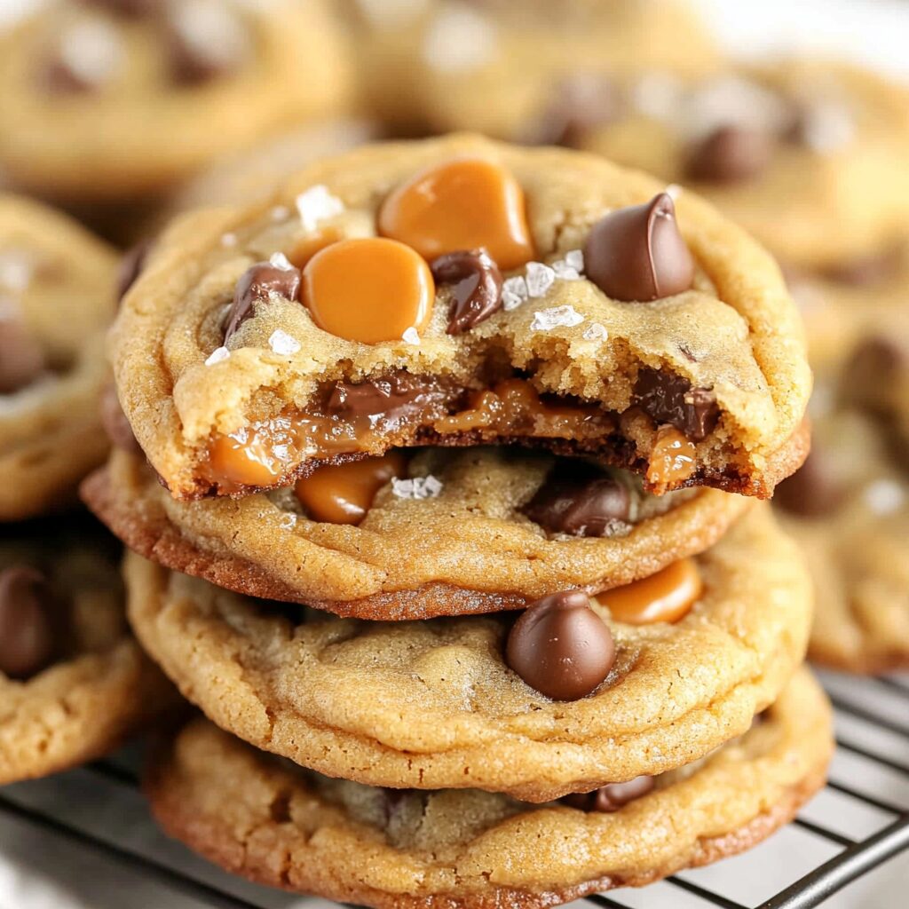 Chewy Caramel Chocolate Chip Cookies