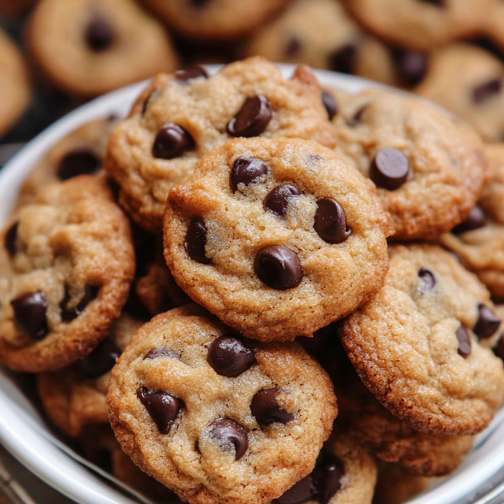 Mini Crunchy Chocolate Chip Cookies