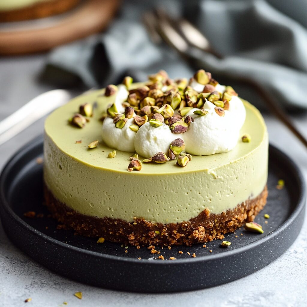 Pistachio Cheesecake with Pistachio Topping