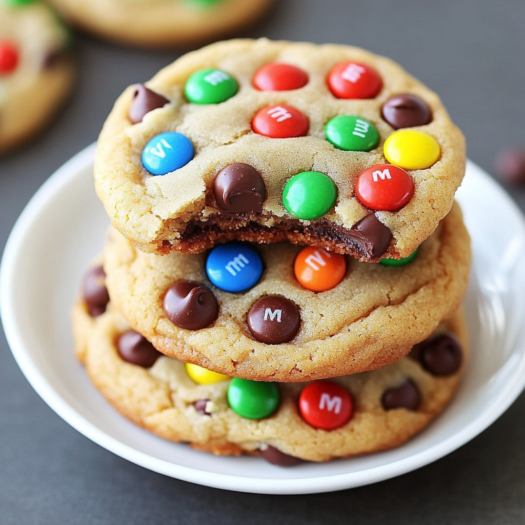Soft and Chewy M&M Chocolate Chip Cookies