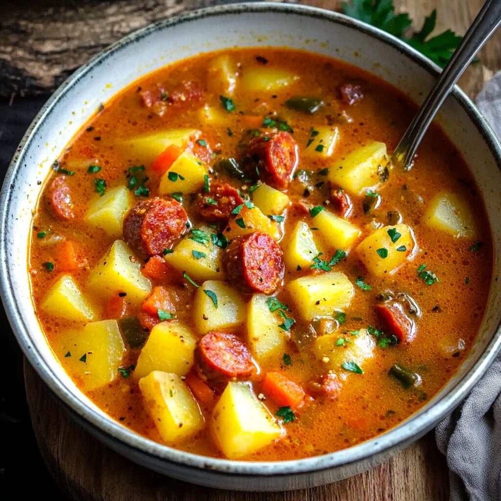 Spanish Potato Soup with Chorizo
