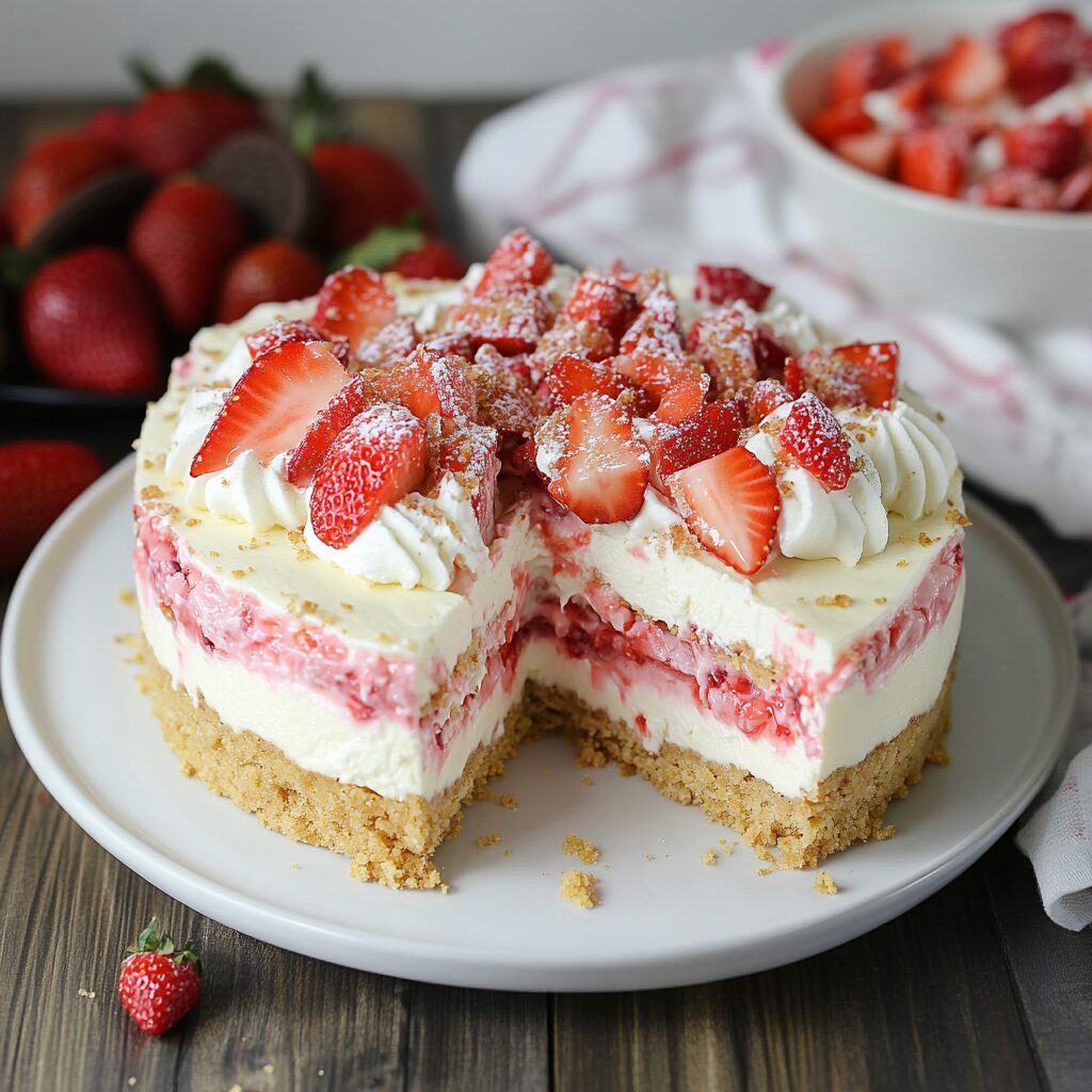 Strawberry Crunch Cheesecake Delight