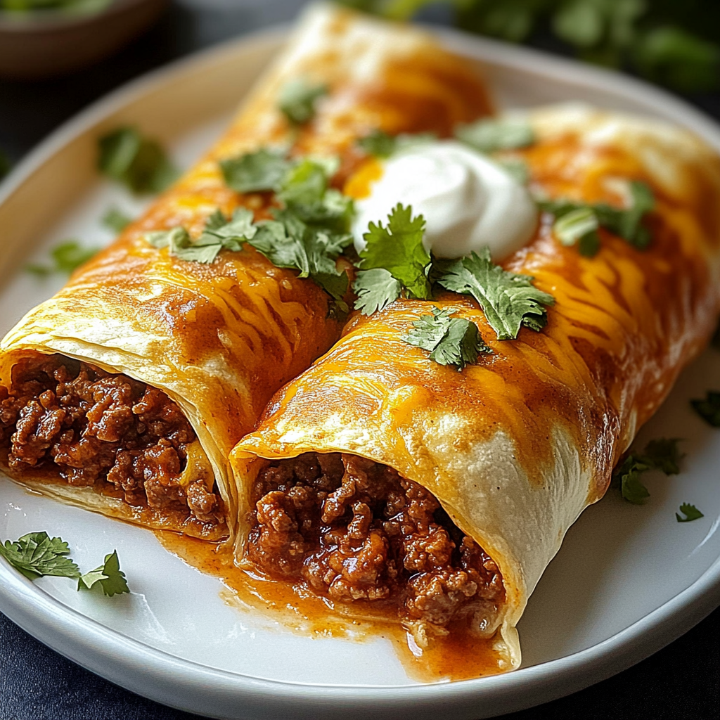 Beef and Cheese Chimichangas