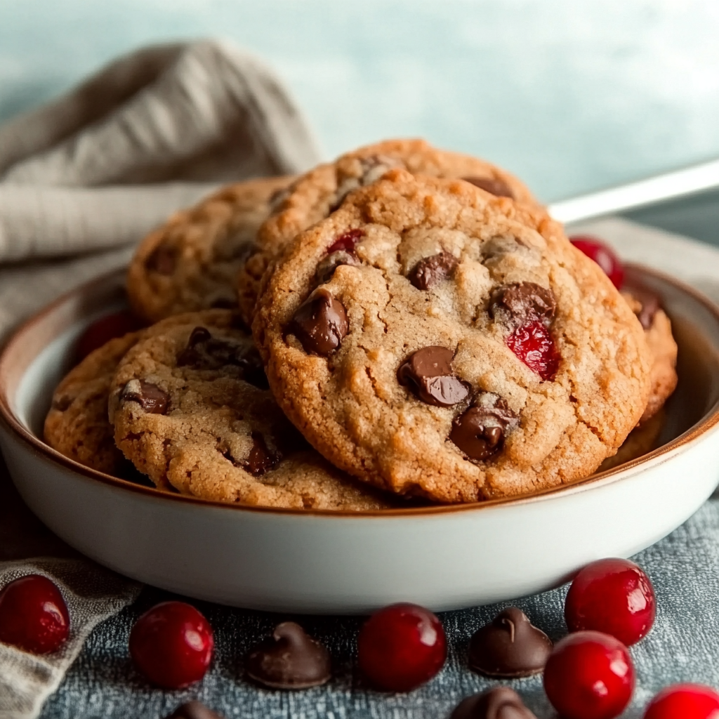 Cherry Chocolate Chip Cookies with Mocha Chips