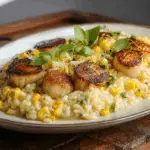 Creamy Scallops & Corn‑Studded Risotto
