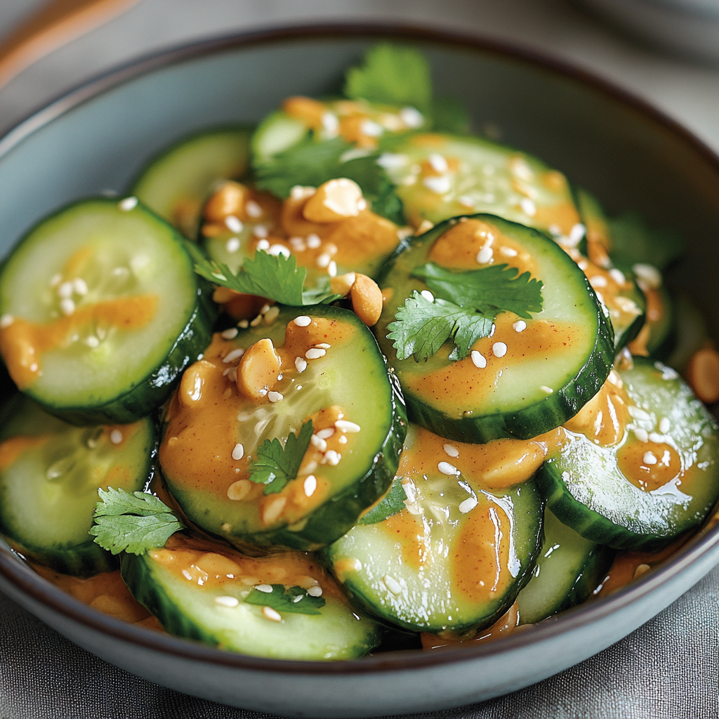 Cucumbers in Spicy Peanut Sauce