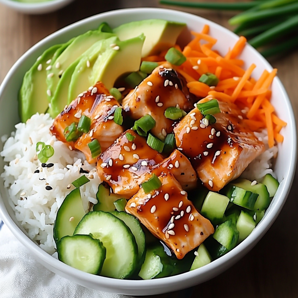 Honey Sriracha Salmon Bowls