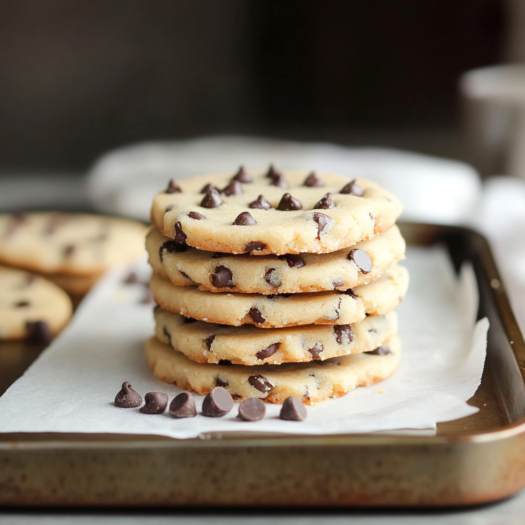 Mini Chocolate Chip Shortbread Cookies