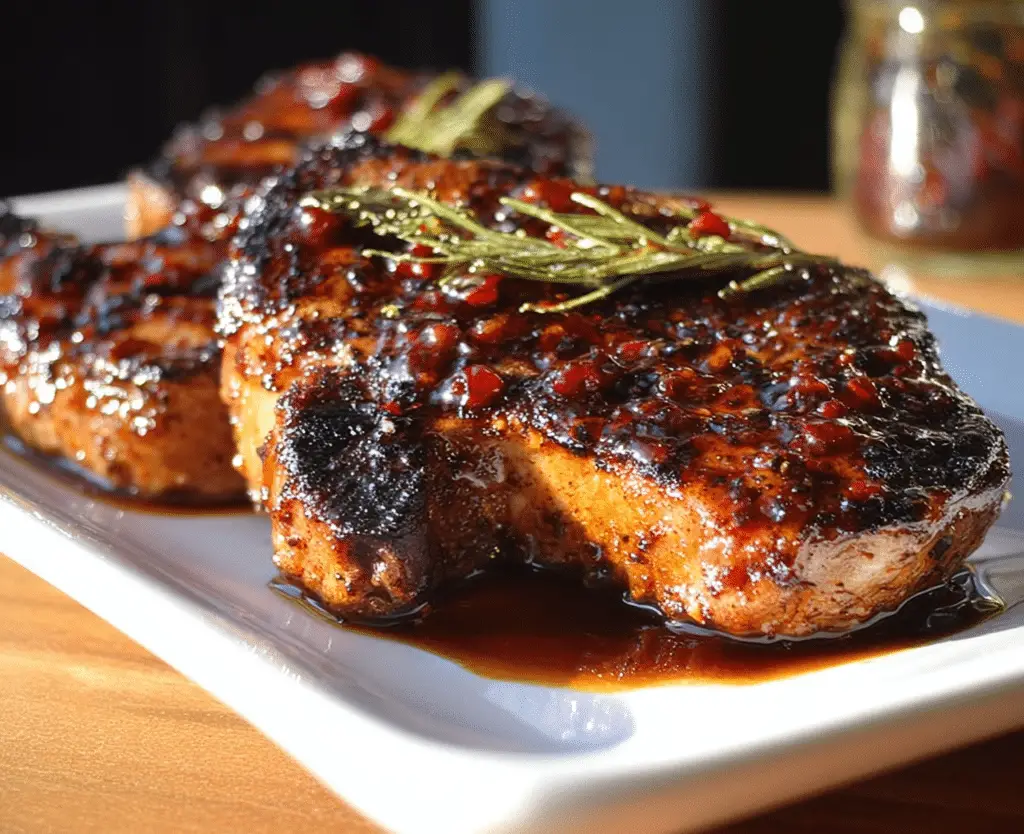 Pepper Jelly–Glazed Grilled Pork Chops
