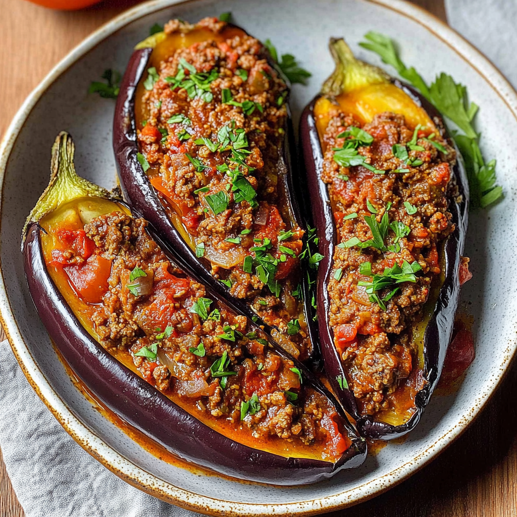 Turkish Stuffed Eggplant Karniyarik