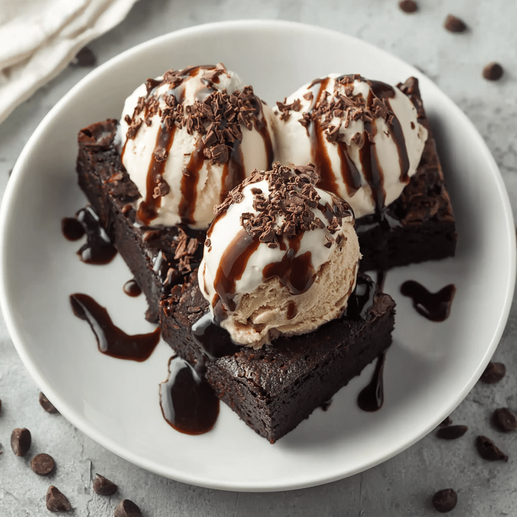 Chocolate Espresso Brownie Sundaes