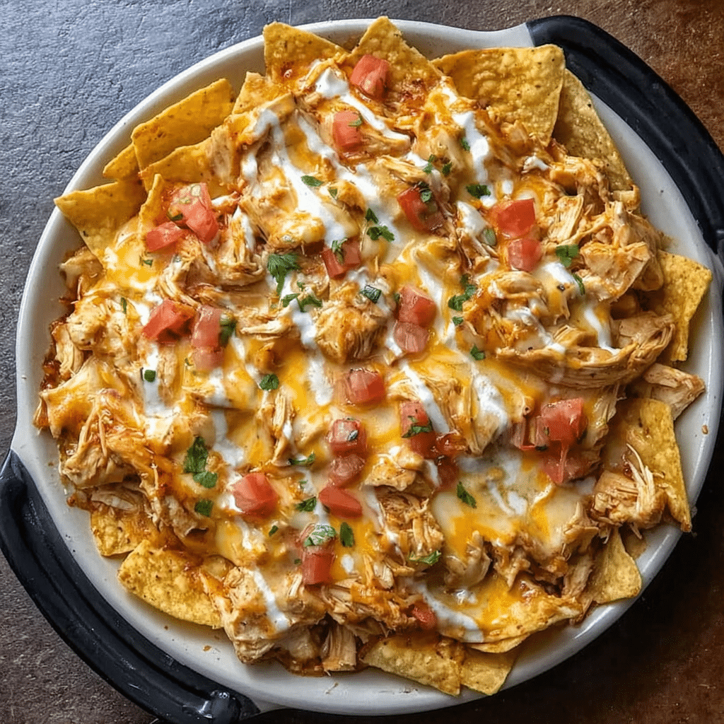 Crockpot Creamy Chicken Nachos