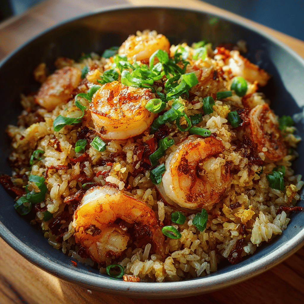 Ginger Garlic Shrimp Fried Rice