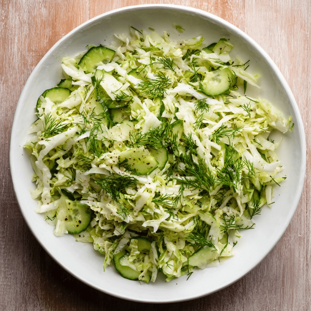 Green Cabbage Cucumber Salad