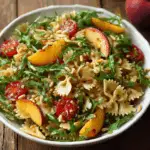 Peach Arugula Pasta Salad