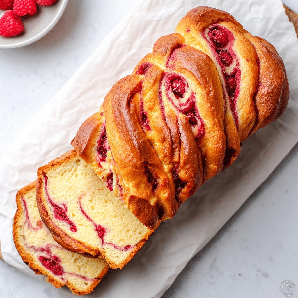 Raspberry Swirl Brioche Loaf