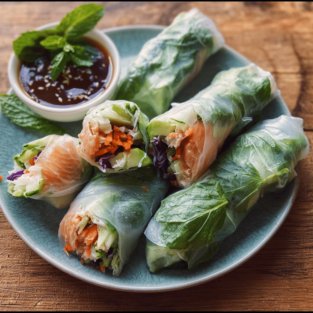 Salmon Spring Rolls