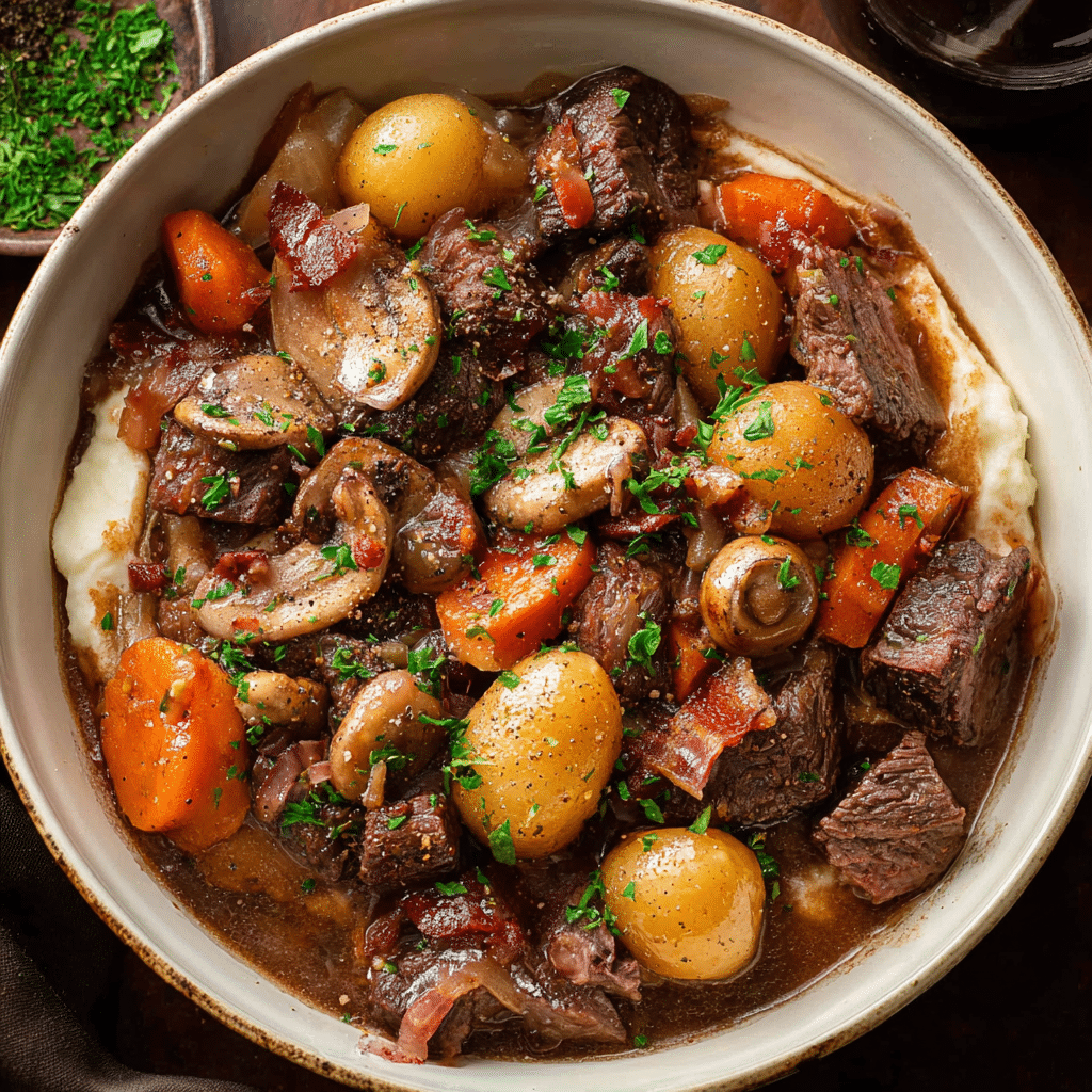 Slow-Cooked Beef Bourguignon
