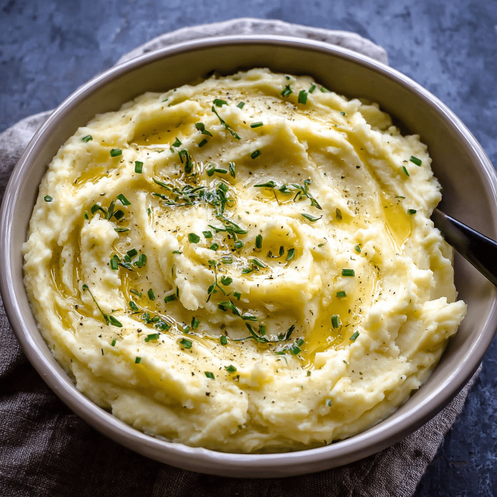 Slow Cooker Cheesy Garlic Herb Mashed Potatoes