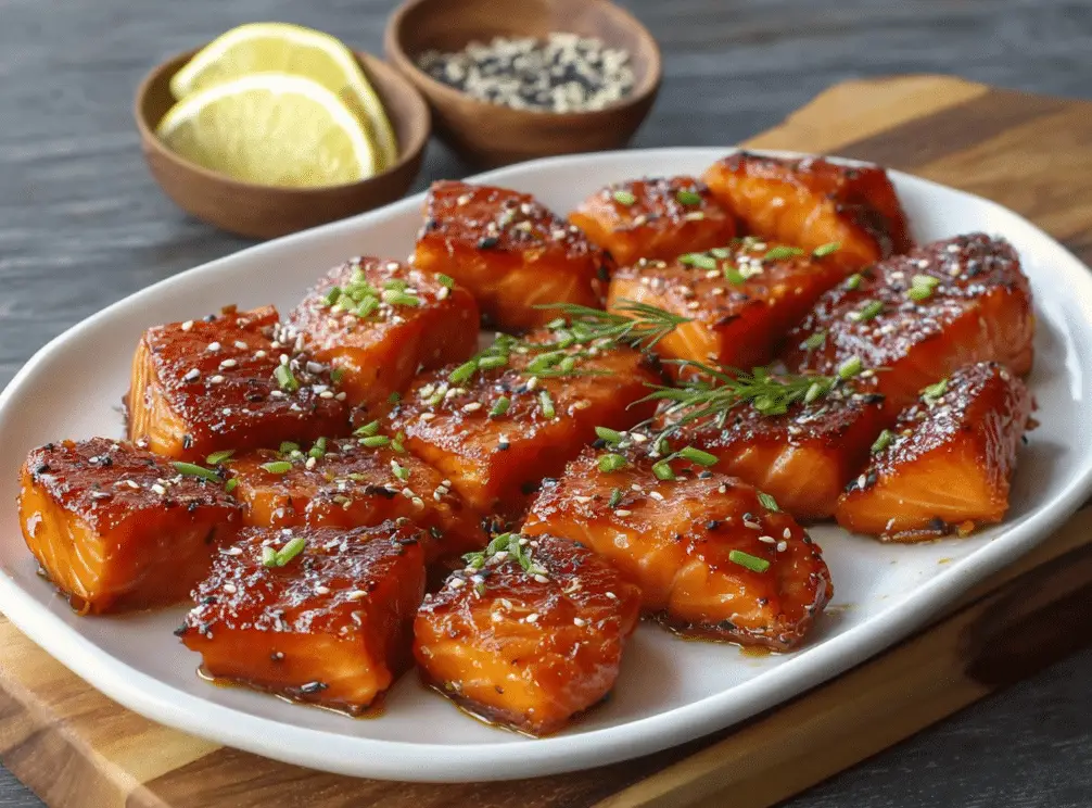 Sweet & Spicy Glazed Salmon Candy