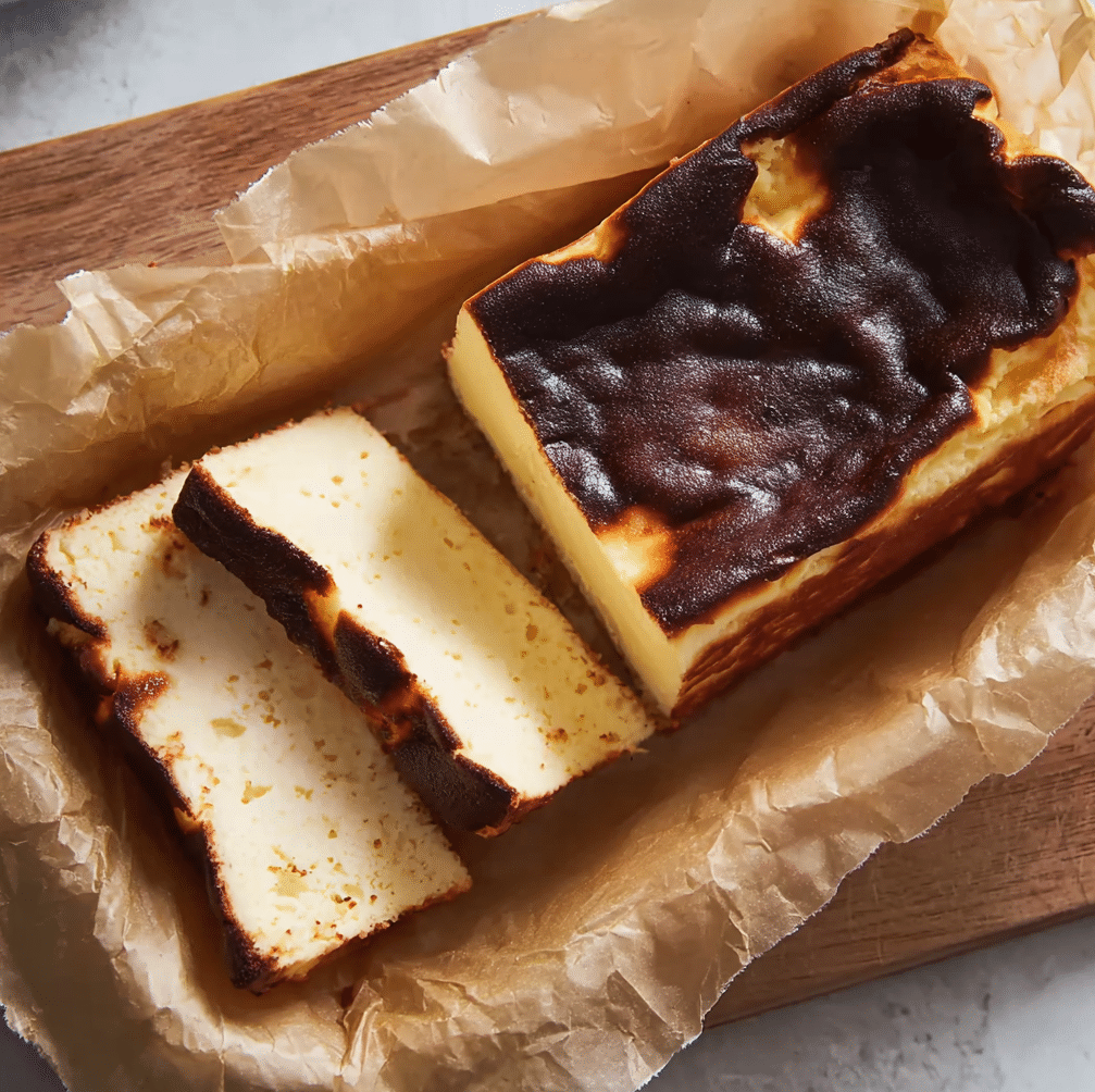 Burnt Basque Cheesecake in a Loaf Pan