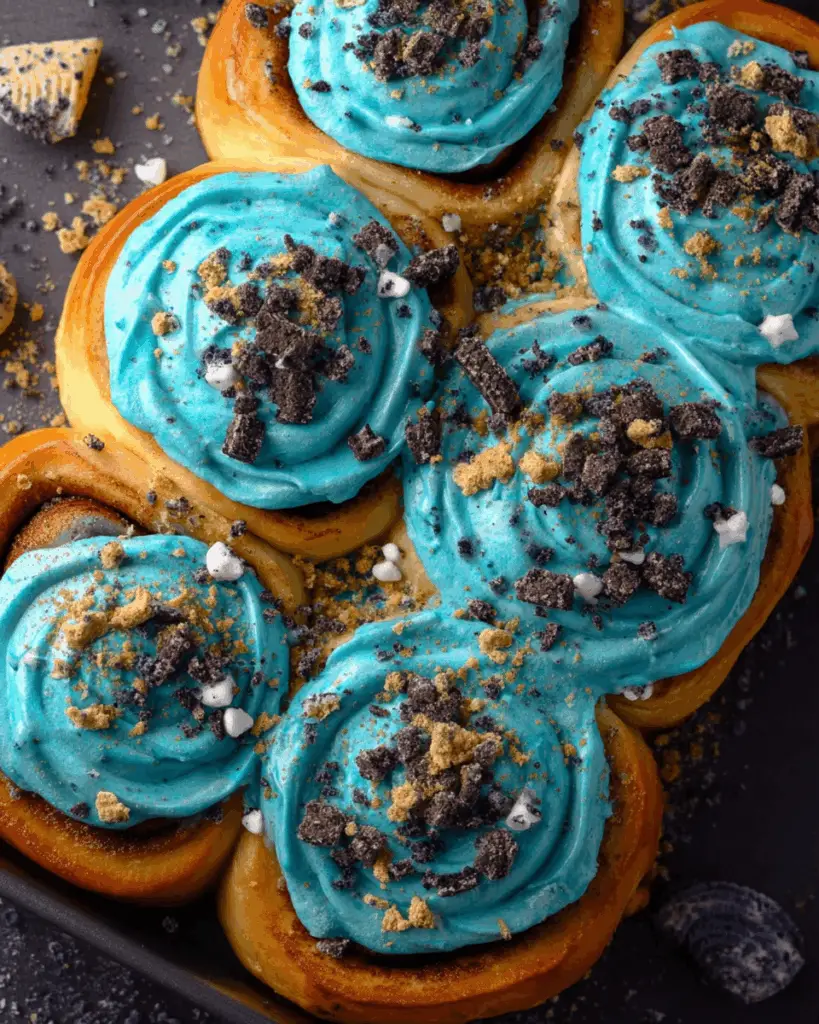 Cookie Monster Cinnamon Rolls