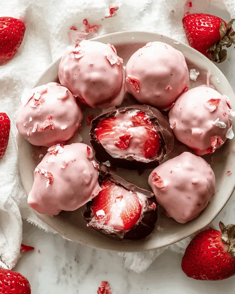 Strawberry Frozen Yogurt Bites