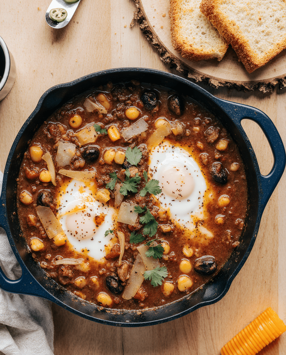 Breakfast Chili and Eggs