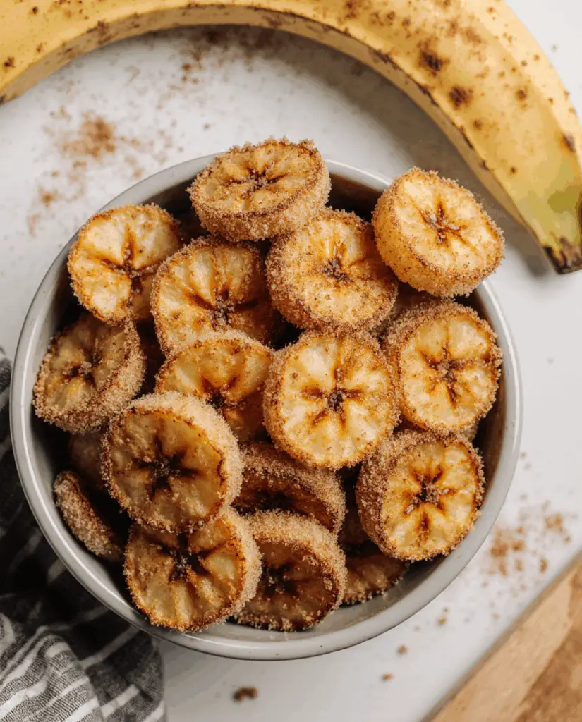 Cinnamon Sugar Air Fryer Banana Chips