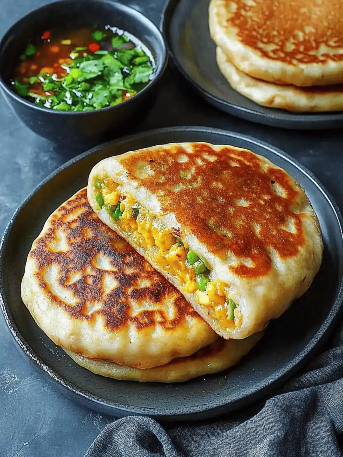 Chinese-Style Savoury Stuffed Breakfast Pancakes