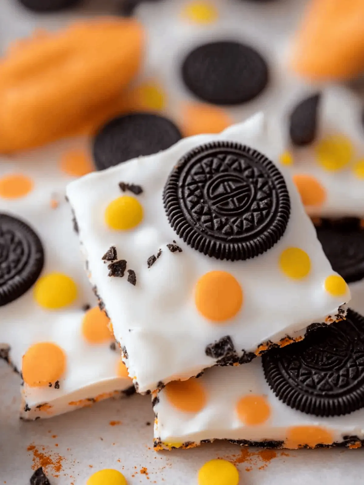 White Chocolate Halloween Oreo Bark