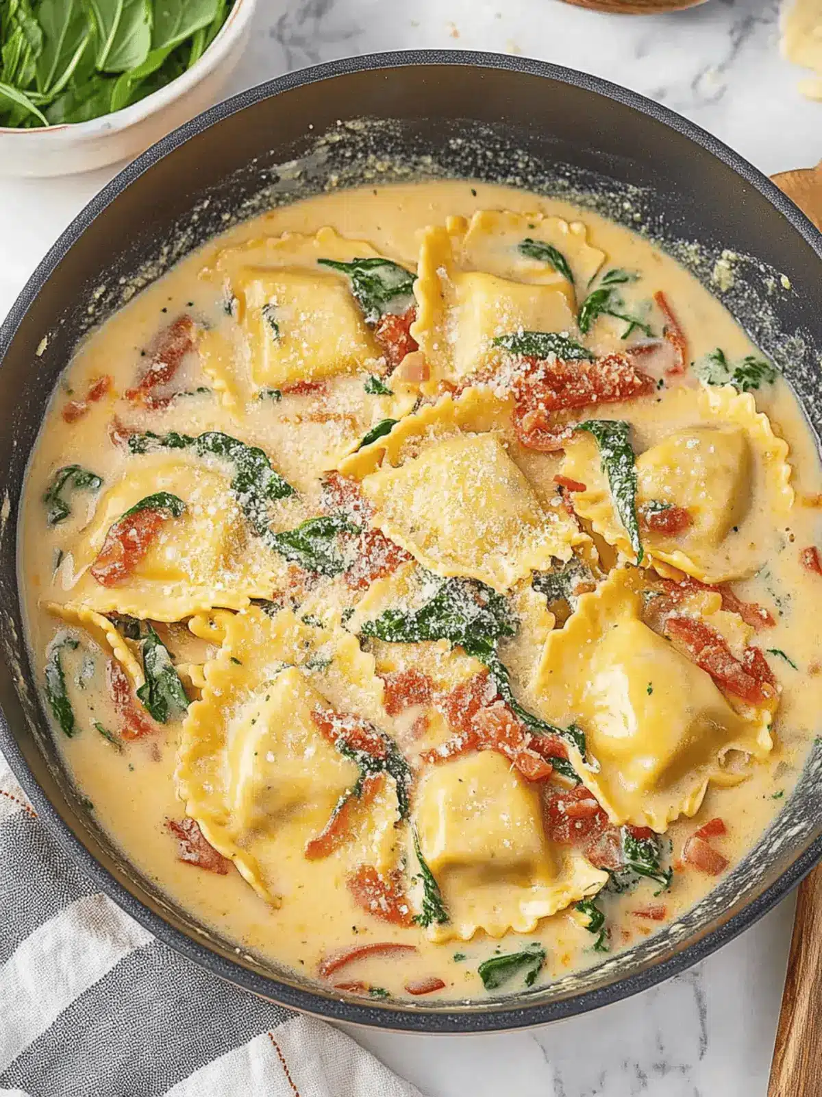 Creamy Tuscan Ravioli Soup