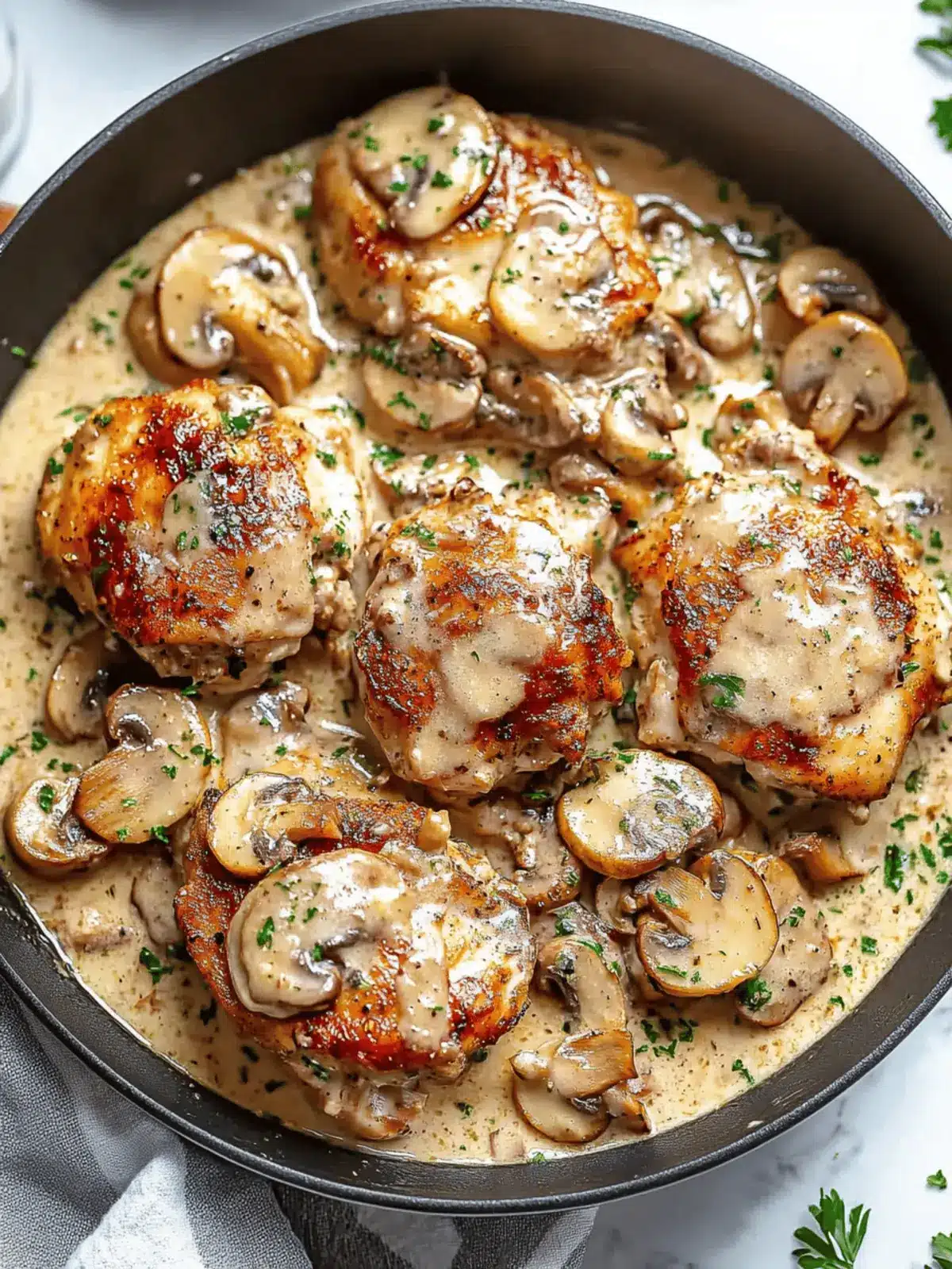 Garlic Mushroom Chicken Thighs