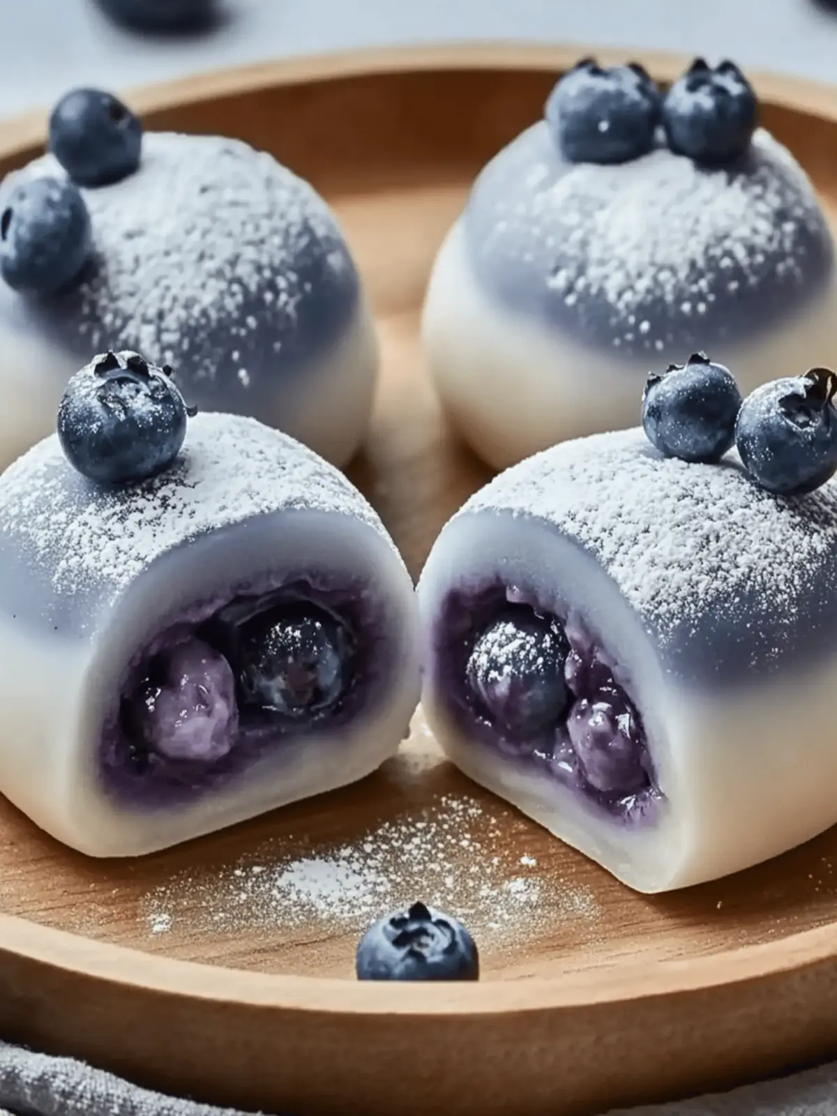 Delicious Blueberry Cream Mochi Buns for Sweet Moments