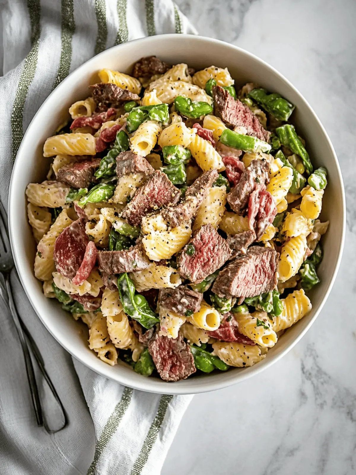 Creamy Steak Pasta Salad to Transform Your Leftovers Delight