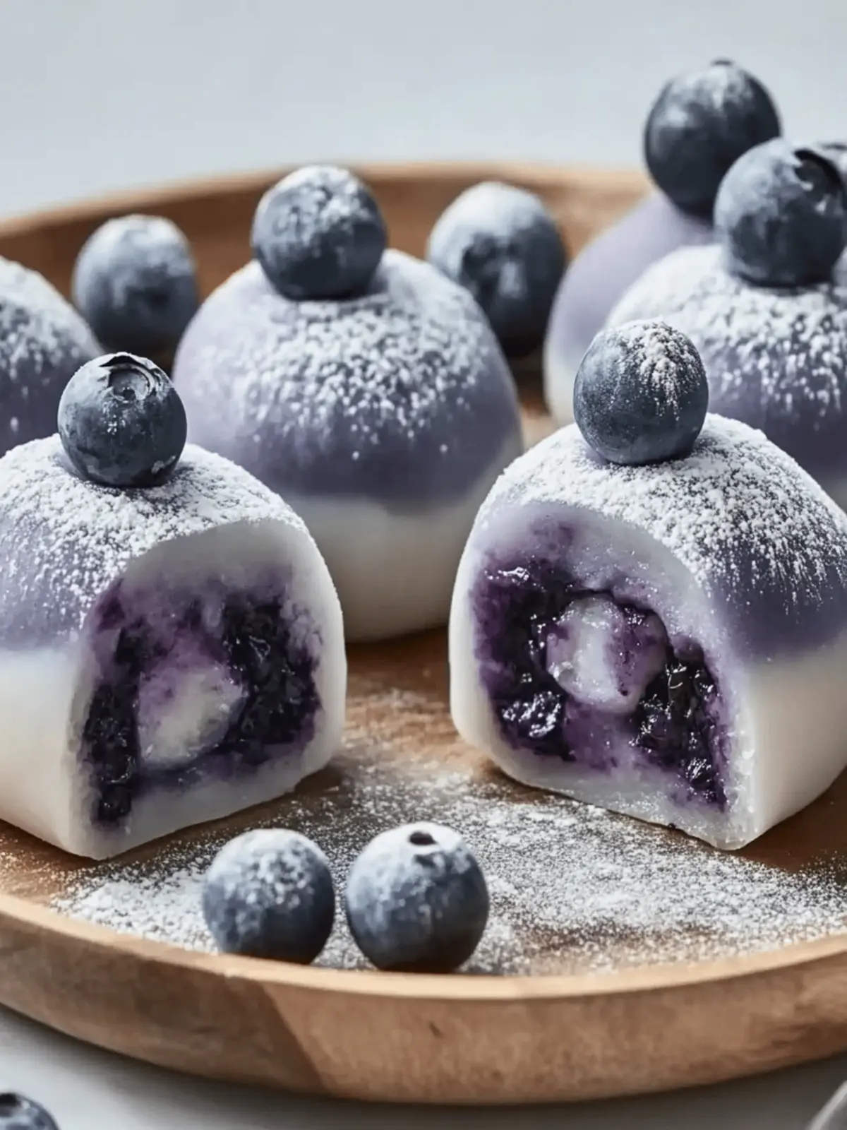 Blueberry Cream Mochi Buns