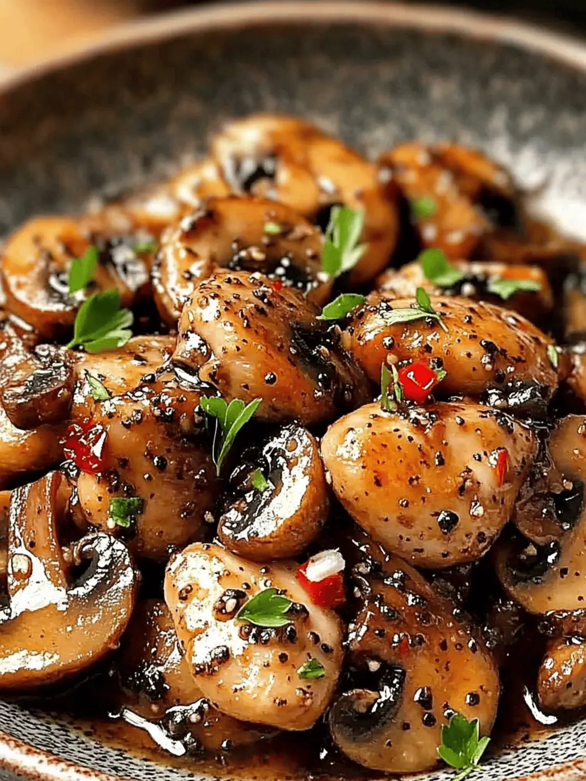 Black Pepper Chicken with Mushrooms