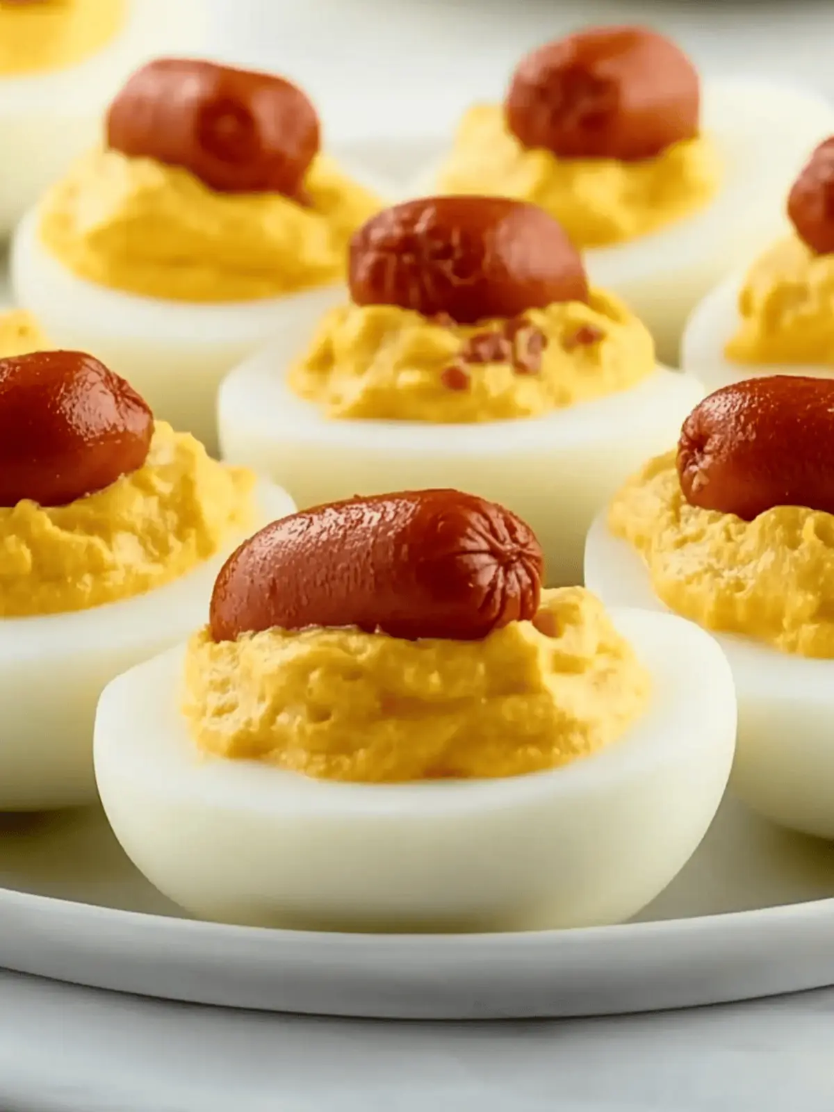Hot Dog Deviled Eggs
