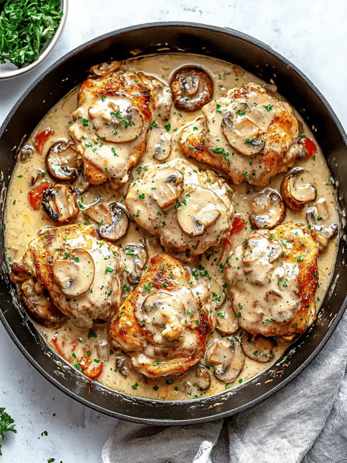 Garlic Mushroom Chicken Thighs
