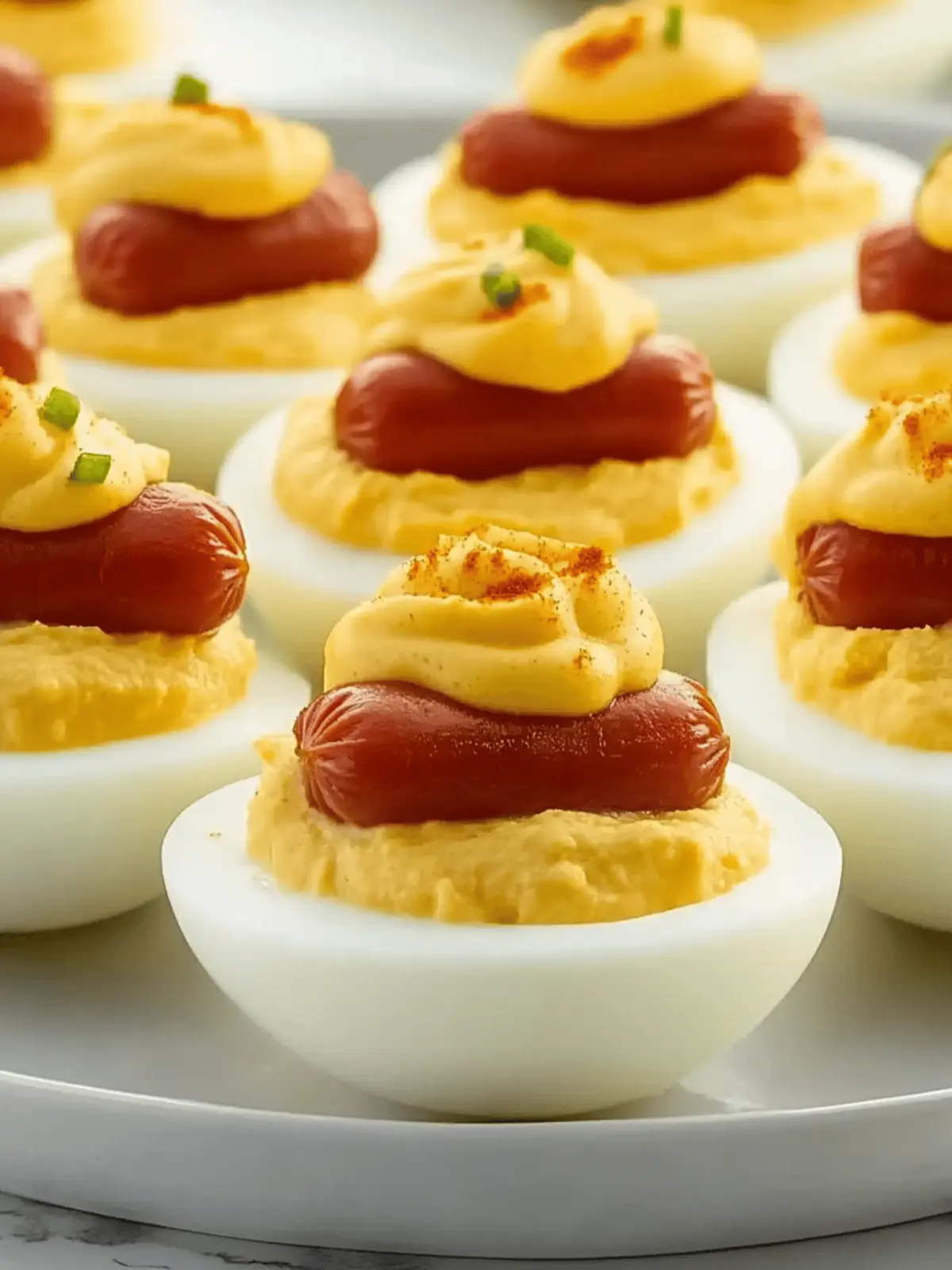 Hot Dog Deviled Eggs