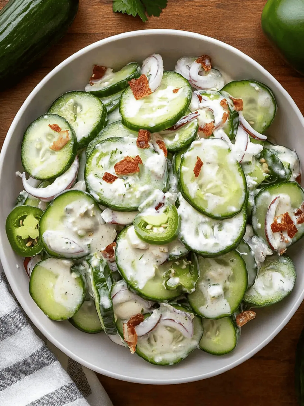 Jalapeno Popper Cucumber Salad: Refreshing Keto Delight