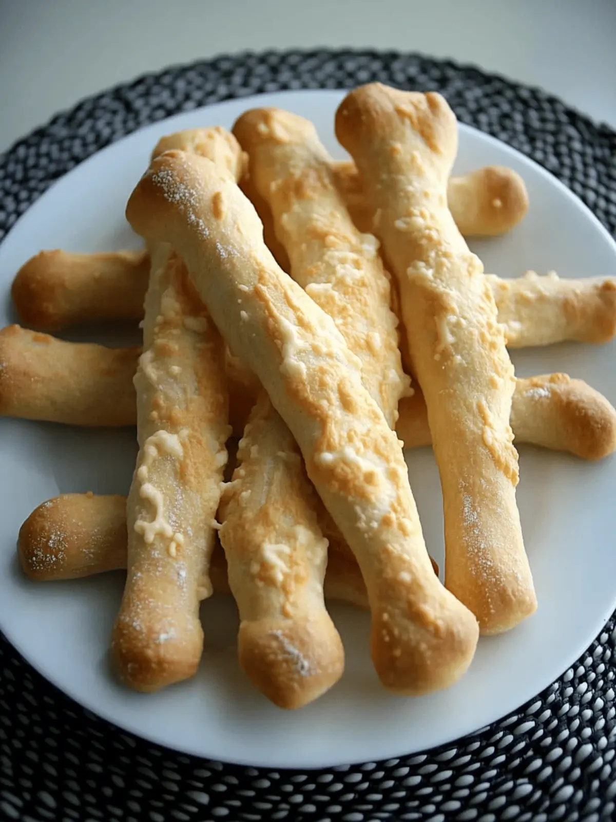 Cheesy Halloween Breadstick Bones