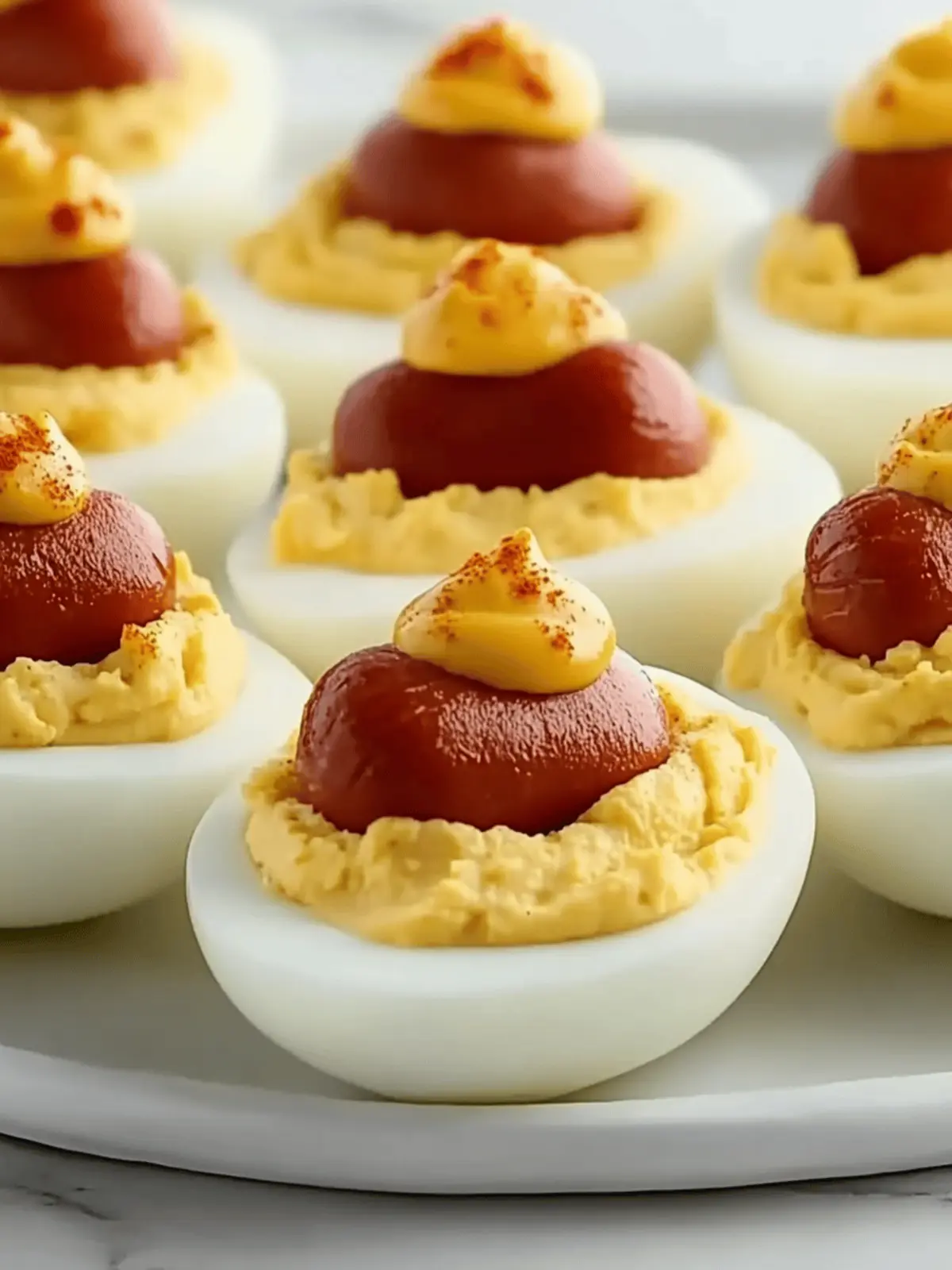 Hot Dog Deviled Eggs