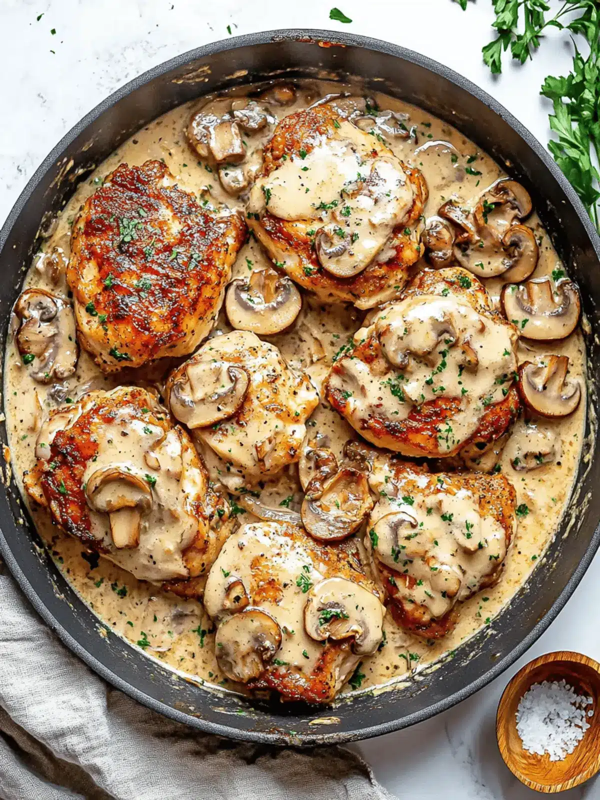 Garlic Mushroom Chicken Thighs