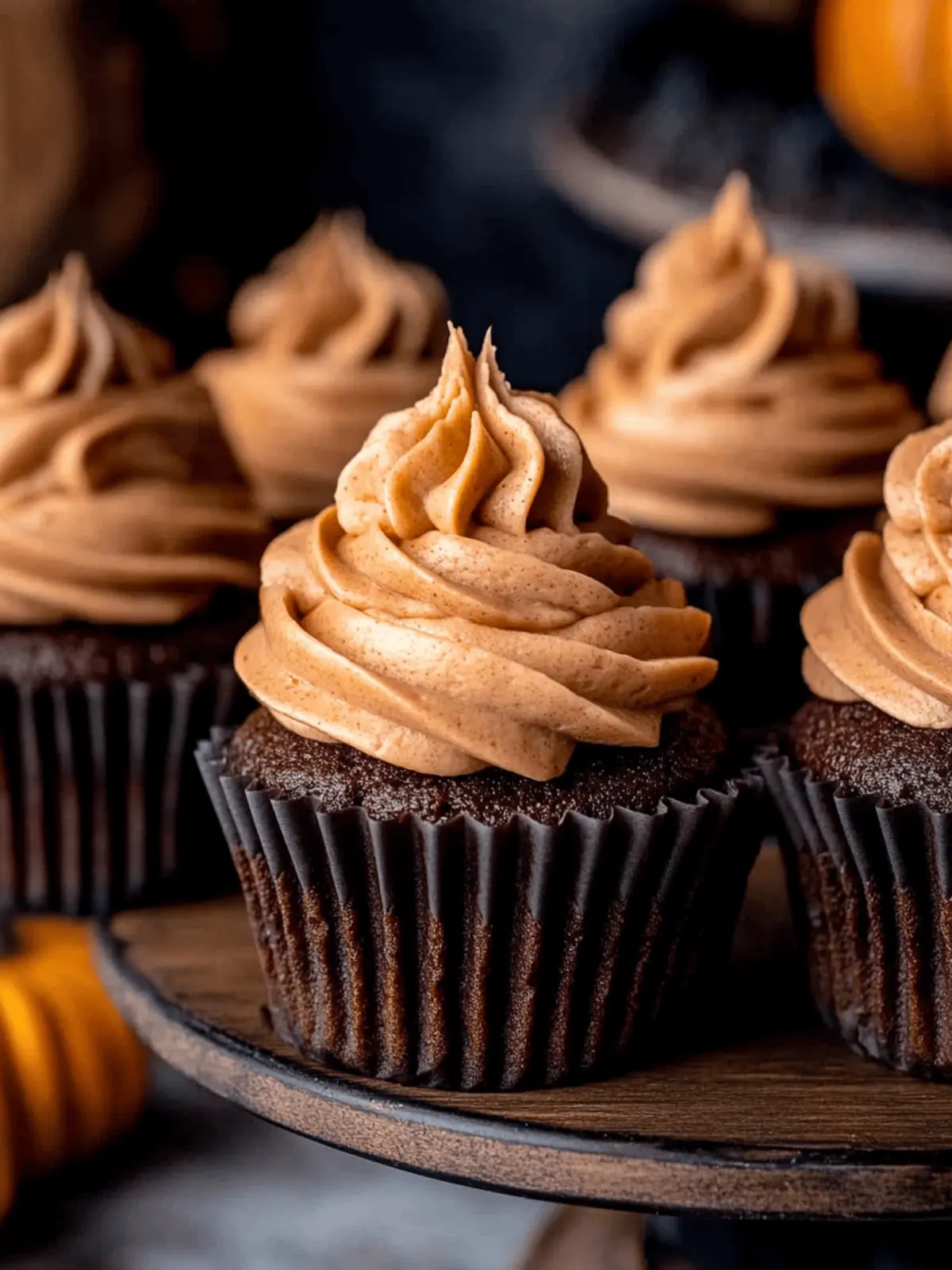 Chocolate Pumpkin Cupcakes