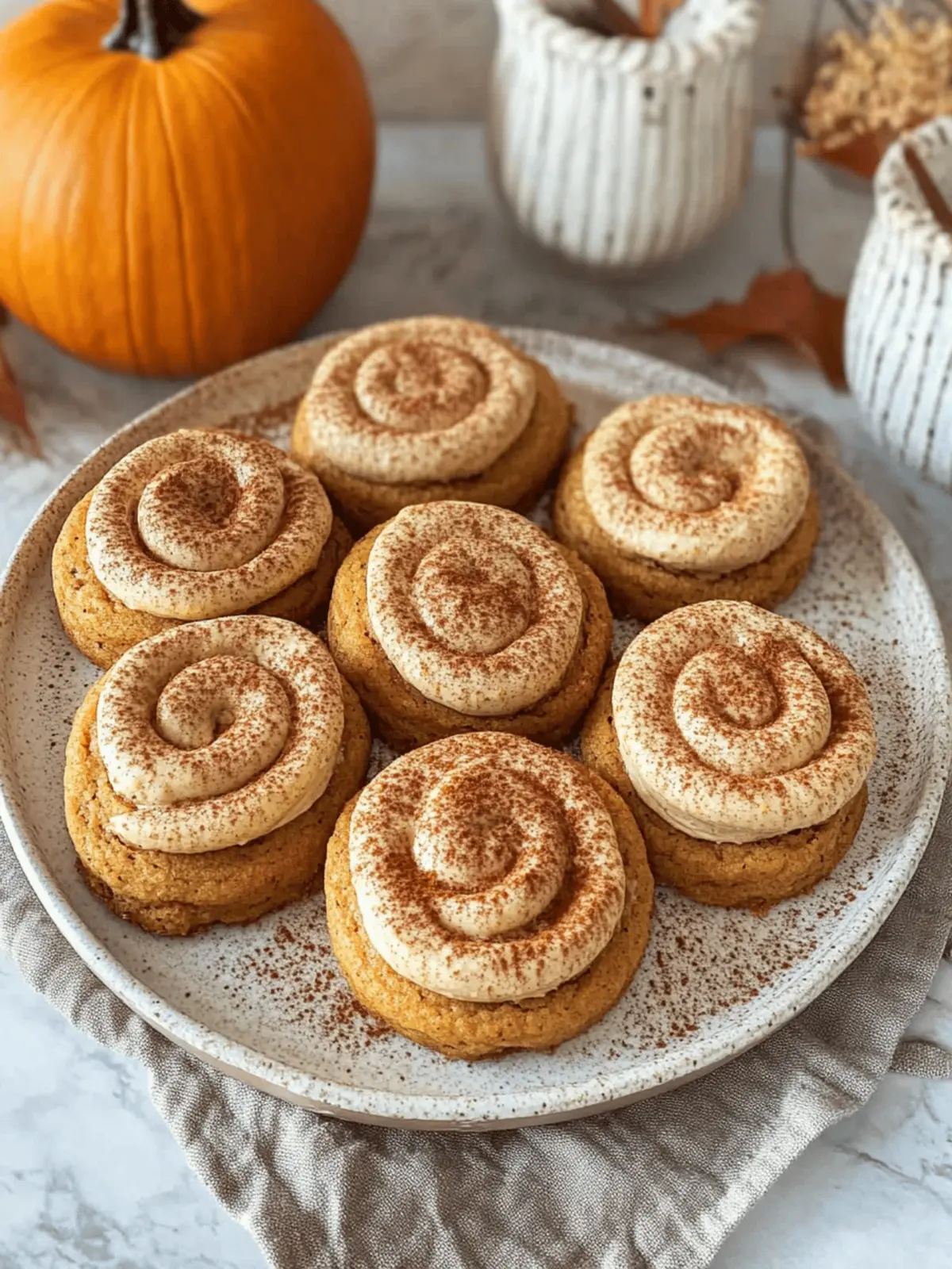 Soft Pumpkin Cookies with Creamy Cinnamon Frosting Bliss