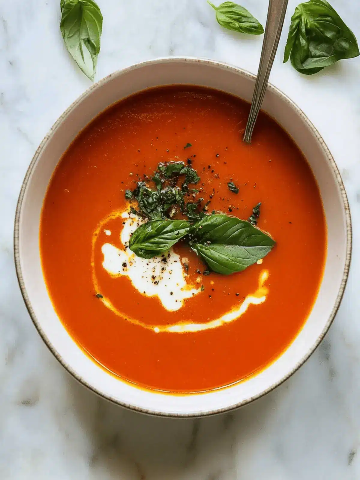 Roasted Red Pepper Tomato Basil Soup