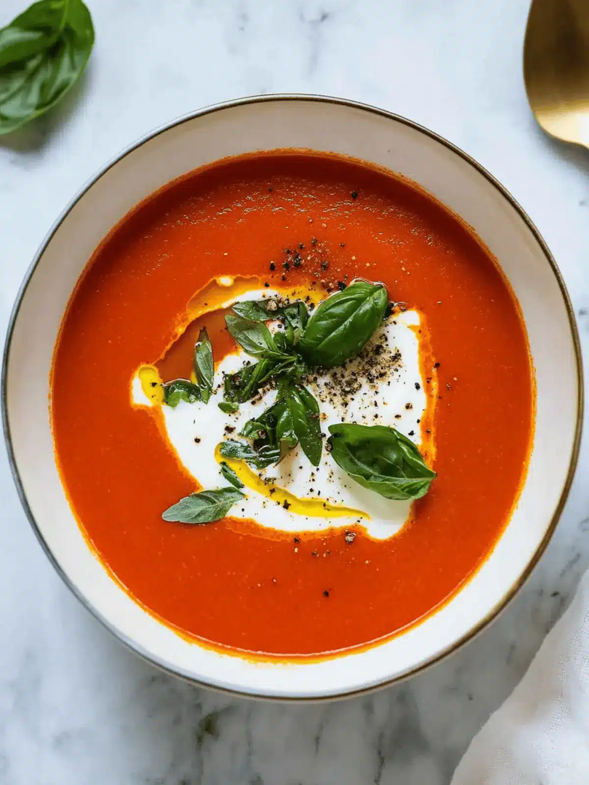 Roasted Red Pepper Tomato Basil Soup