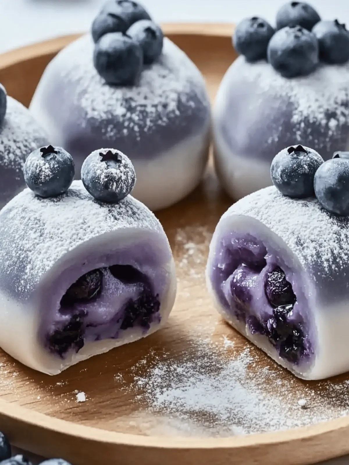 Delicious Blueberry Cream Mochi Buns for Sweet Moments