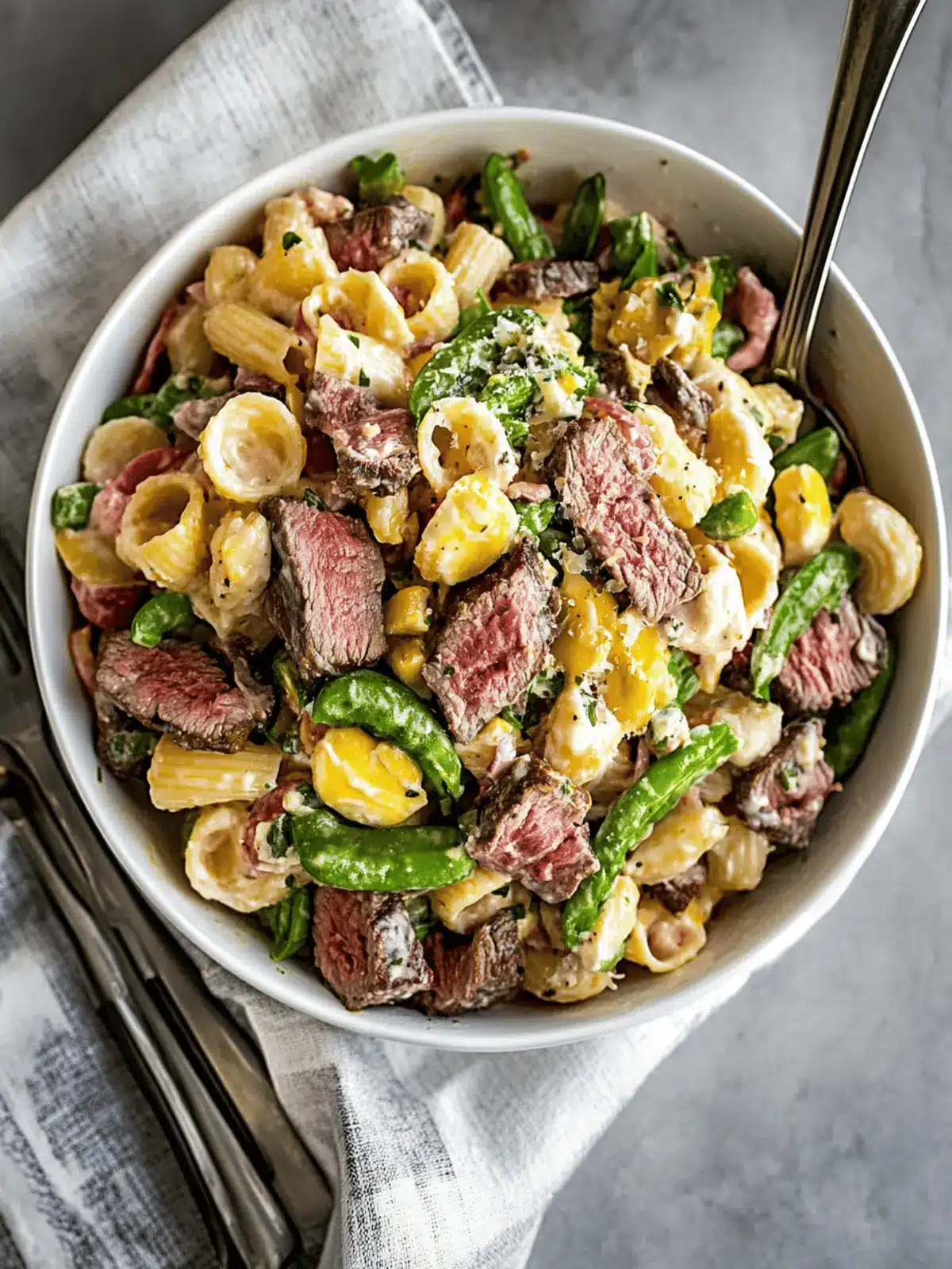 Creamy Steak Pasta Salad to Transform Your Leftovers Delight